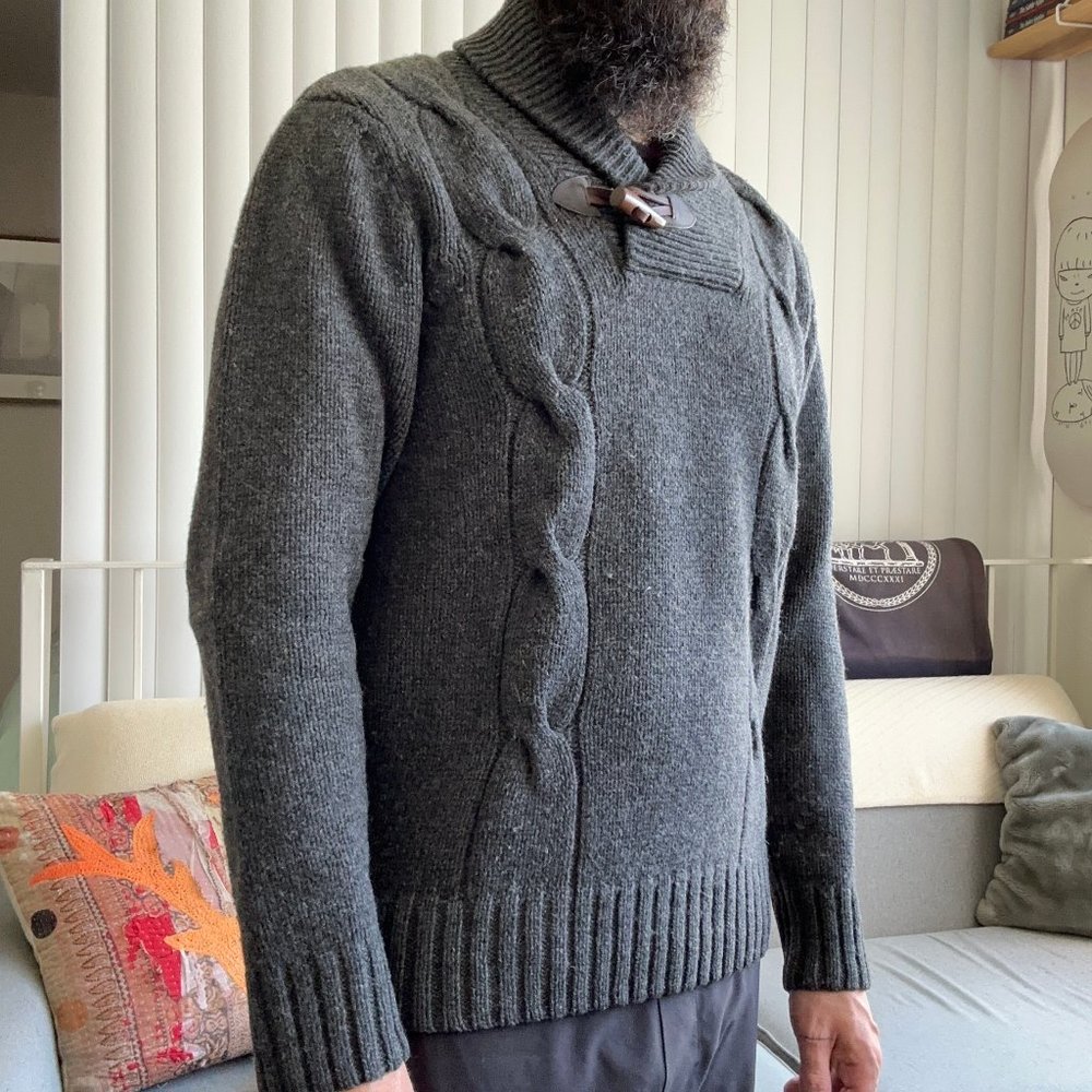 Onassis wool shawl collar sweater